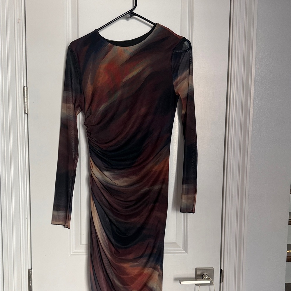 Chic Autumn Hues Long Sleeve Dress
